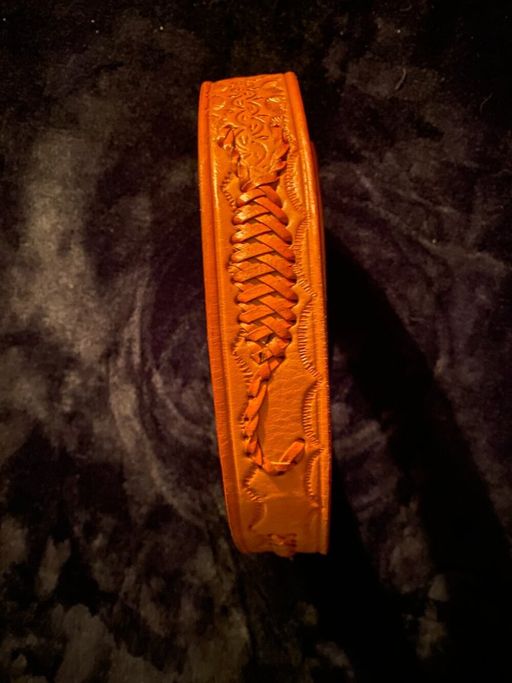 Vintage Authentic Mexican Leather Belt | Hand Stitched Scorpion | Brown Size 42